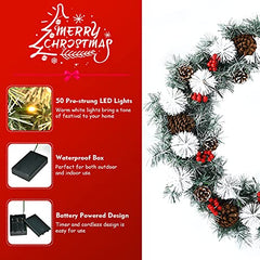 30â€?Pre-lit Christmas Wreath Decoration