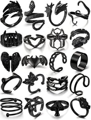20-30Pcs Gothic Vintage Rings Set for Men/Women