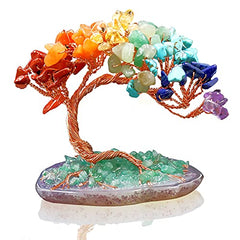 Mini Natural Reiki Healing 7 Chakra Good Luck Money Tree