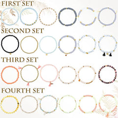 4 Set Bohemian Bead Bracelets for Women