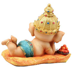 Ganesh Chaturthi Idol for Home | Resin, 5 X 6.2 inch | Handmade Figurine Hindu Decor Ganesha Statues for Office Decoration, Home, Mandir, Temple | Ganesh Chaturthi Gifts