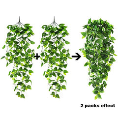 2pcs Artificial Hanging Plants 3.6ft Fake Ivy Vine Fake Ivy Leaves for Wedding Wall House Room Patio