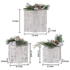 Set of 3 Christmas Lighted Gift Boxes