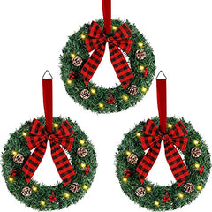 13.8 Inch 3 Pcs Mini Christmas Wreath
