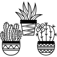 3 Pcs  Cactus Metal Wall Art Decoration