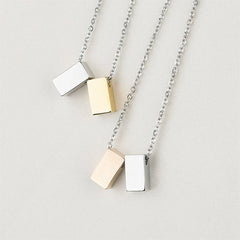 Step Mom Gift, Gift for Other Mom, Cube Necklace Jewelry Gift for Mothers Day 1 Silver & 1 Rose Gold