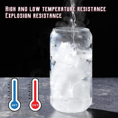 Drinking Glasses with Bamboo Lids and Glass Straw 4pcs Set - 16oz