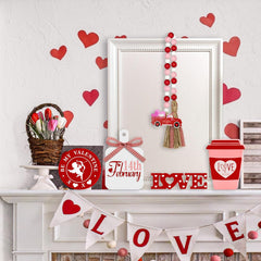 Valentines Day Tiered Tray Decor, 5 Pcs Valentine Wooden Decor