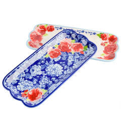 Frontier Rose 14.17-Inch Serving Platters, 2-Pack