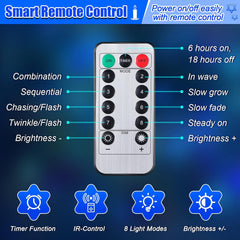 2 Pack  Decorations Blue White  Light, 8 Modes Chanukah LED Lights Battery