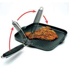 Grill Pan, 10"x10", with Foldable Handle