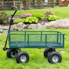 700lb Capacity, 38â€?x 20â€?Towable Mesh Garden Utility Cart