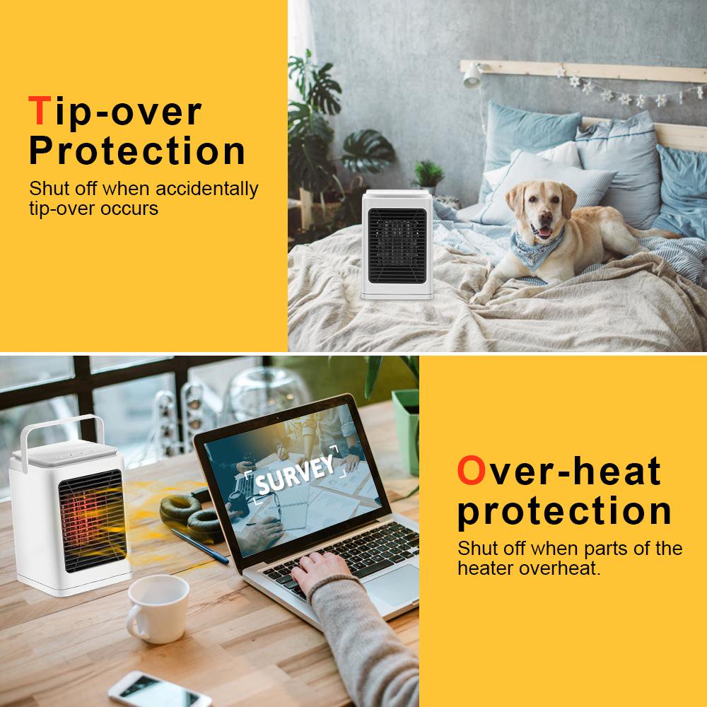 Portable Air Conditioner, Rechargeable Anti-Leak w/ 3-Speed Mode LED ...