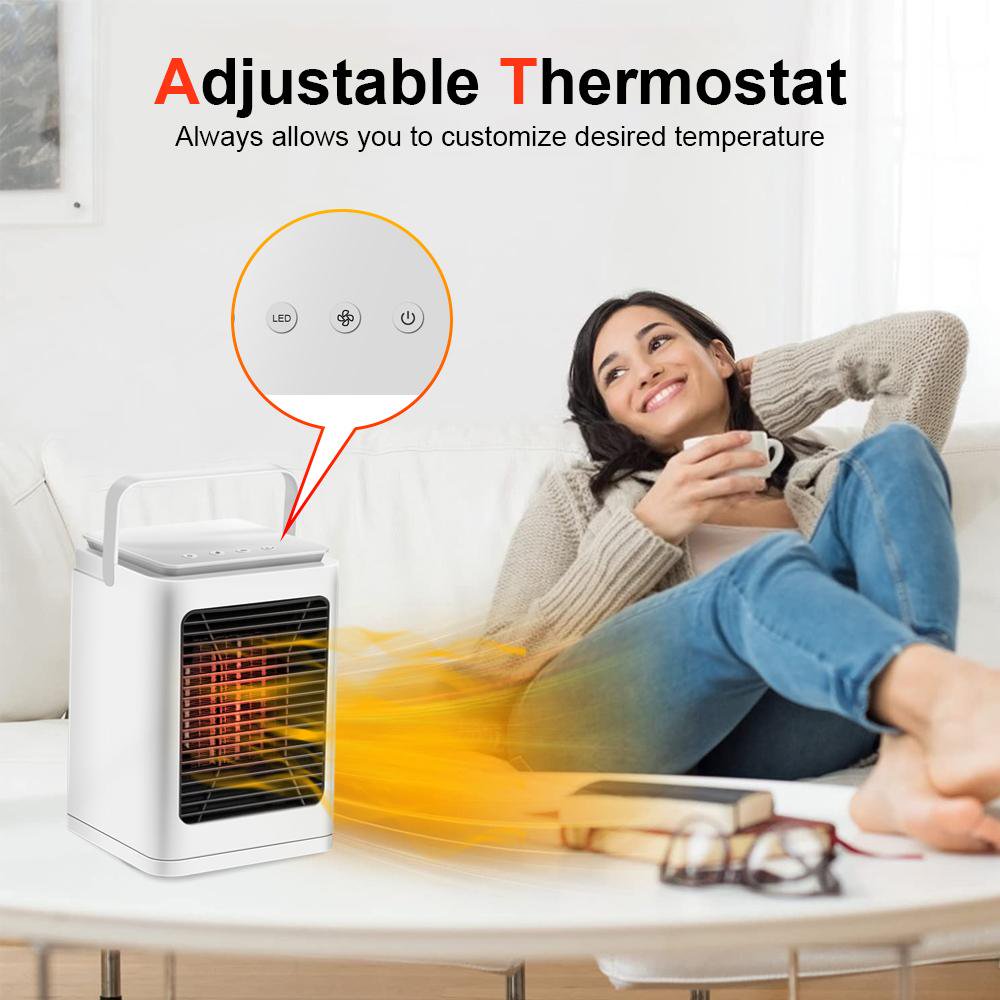 Portable Air Conditioner, Rechargeable Anti-Leak w/ 3-Speed Mode LED ...