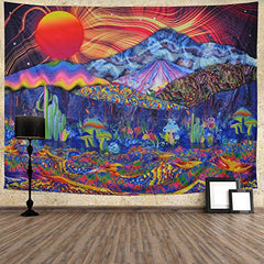 Colorful Tapestry Hippie Waves Abstract Wall Decoration