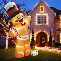 12FT Gingerbread Man Christmas Inflatables, Christmas Inflatables Outdoor Decorations,