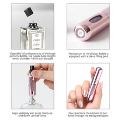 6 Pack 5ml Refillable Perfume Atomizer Spray Bottle Portable Mini Empty, Multicolor