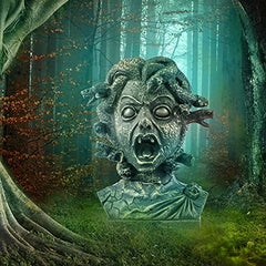 Electronic Animated Medusa Bust, Indoor/Outdoor Halloween Decoration, Creepy Tabletop