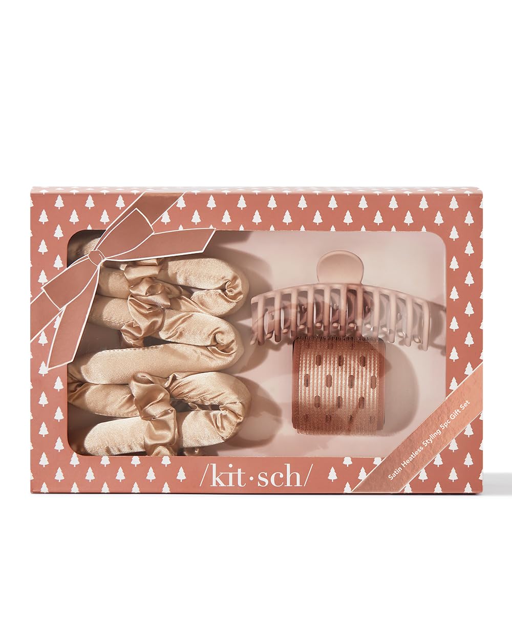 Heatless Hair Styling Gift Set - 5pc Set of Satin Heatless Curling
