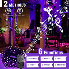 82 FT 200 LED Halloween String Lights & Spooky Music Motion Sensor