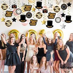Happy New Year Hanging Swirls Decorations â€?Pack of 30