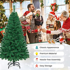 Artificial, Xmas Pine Easy Assembly, Christmas Tree with Solid Metal Legs, Idea for Indoor and Outdoor Holiday