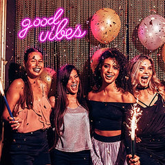 Pink “Good Vibesâ€?Led Neon Wall Sign Decor (16.1 x 8.3 inch)