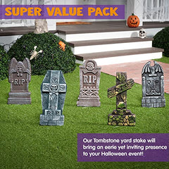 17â€?Halloween Foam RIP Graveyard Tombstones (5 Pack) Yard Signs