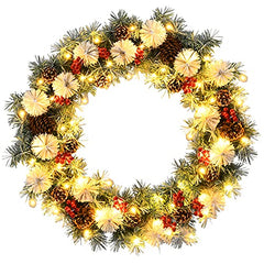 30â€?Pre-lit Christmas Wreath Decoration
