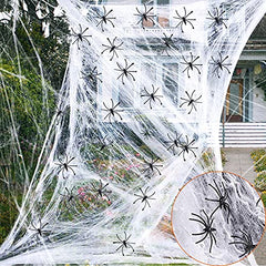 Spider Webs Halloween Decorations With 80 Spiders Fake Spider Web Spooky Cobwebs Halloween Decorations