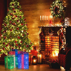 Christmas Lighted Gift Boxes, Set of 3