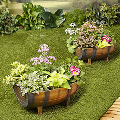 Half Barrel Garden Planters â€?Farmhouse Garden - Set of 2