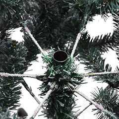Artificial Christmas, Premium PVC Xmas Full, Flocked Snow Pine Tree with Solid Metal Stand, Ideal for Indoor and Outdoor (6FT),
