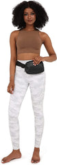 Mini Belt Bag with Adjustable Strap, PU Fanny Pack Small Waist Pouch for Workout Running Travelling Hiking, Matt Black