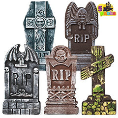 17â€?Halloween Foam RIP Graveyard Tombstones (5 Pack) Yard Signs