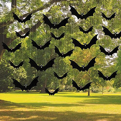 21PCS Hanging Bats Halloween Decorations Cute Eye Sticker, Yard Tree Lawn Porch Party Supplies