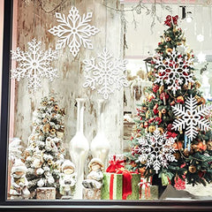 6pcs Large White Snowflakes Christmas Ornaments