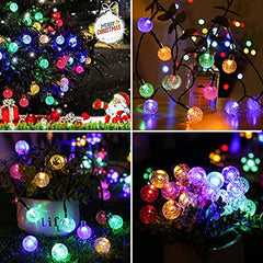 40 Feet Christmas Crystal Globe Solar String Lights - 100 Leds