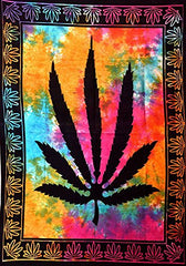 Leaf Psychedelic Tapestry Hempest Ganja Leaves 40x30 inches