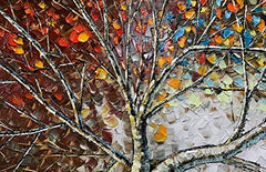 Modern Stunning Flourish Tree Painting, 24x 48 inch- 100% Hand Painted