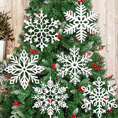 6pcs Large White Snowflakes Christmas Ornaments