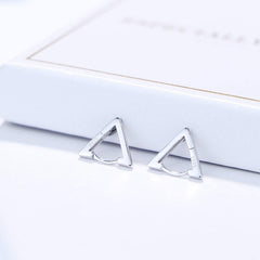 925 Sterling Silver Small Hoop Earrings 18K Gold Plated, Silver Triangle Huggie Hoop Earrings