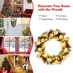 30â€?Pre-lit Christmas Wreath Decoration