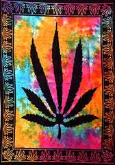 Leaf Psychedelic Tapestry Hempest Ganja Leaves 40x30 inches