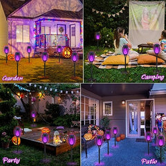 Halloween Decorations Lights Outdoor for Halloween Decor,  Flickering Flame Solar Torch Lights, Solar Lights for Yard