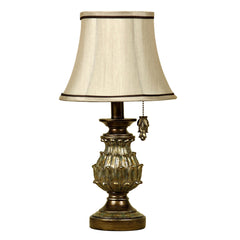 Antique Gold Finish Table Lamp - Cream Fabric Shade