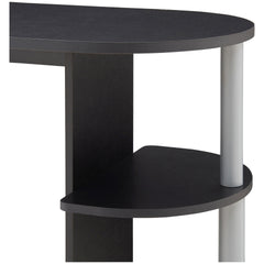 Computer Desk w/ Built-in Shelves, Black