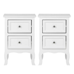 Set of 2 Night Table,Side Table Night Stand,White