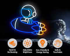 Astronaut Spacecraft Neon Signs for Wall Decoration