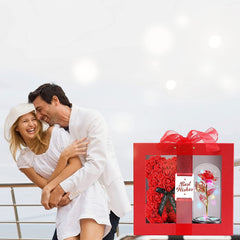 Birthday Rose Gifts for Women- Artificial Flower Rose (Rose Bear+LED Rose lamp+Necklace)